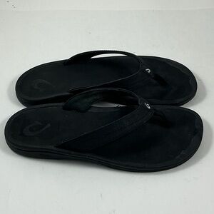 OluKai Ohana Black Sandals Size 11 Flip Flops